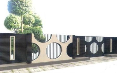  contoh gambar pagar rumah minimalis modern alam batu kayu modern